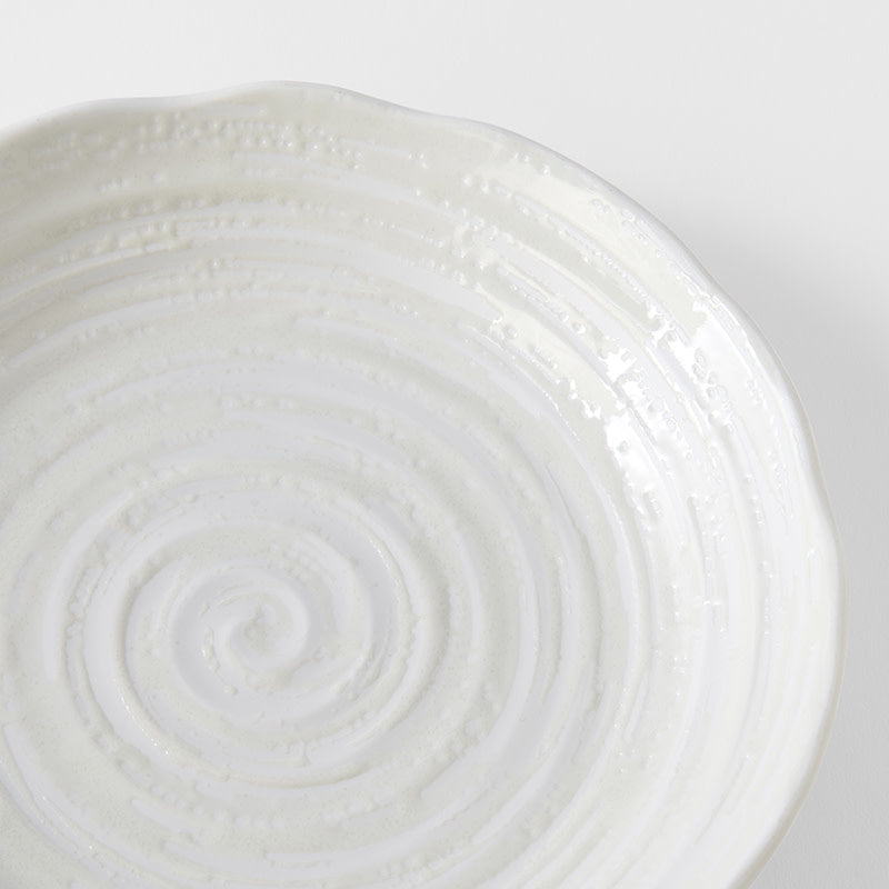 Pasta Bowl 22cm White Spiral Glaze - Image 2