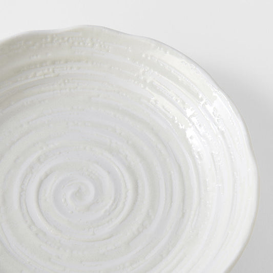 Pasta Bowl 22cm White Spiral Glaze - Image 2