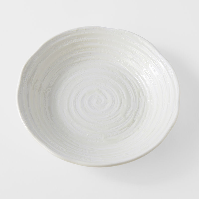 Bowl 23.5cm White Spiral Glaze - Image 5