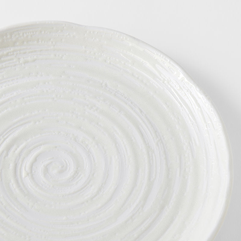 Dinner Plate 29.5cm White Spiral Glaze - Image 4
