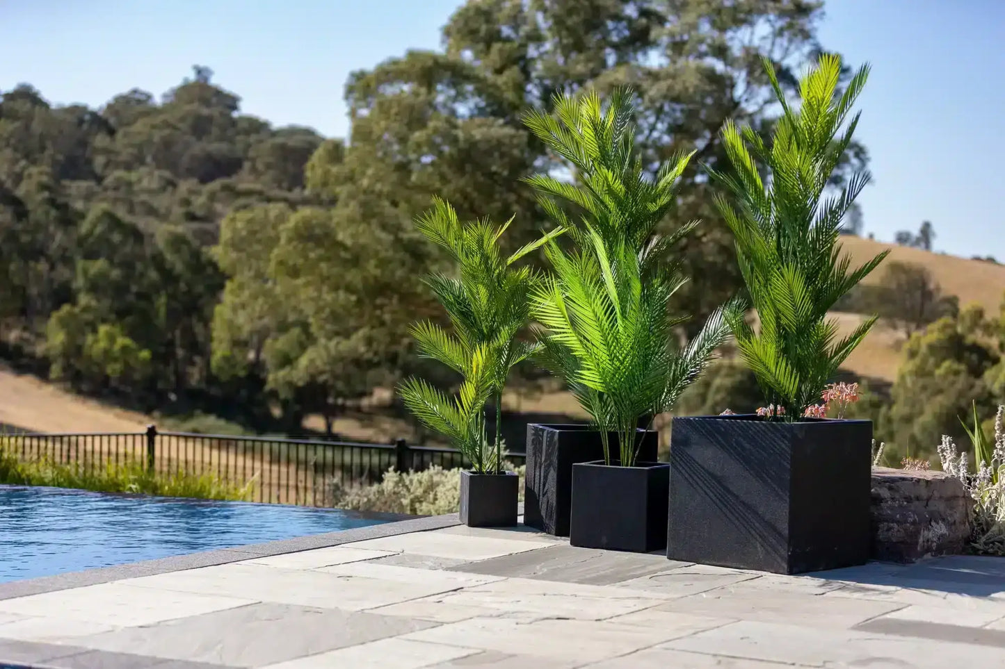 Modern Black Terrazzo Square Planters (Set of 4) Bulk Set Savings - Image 3
