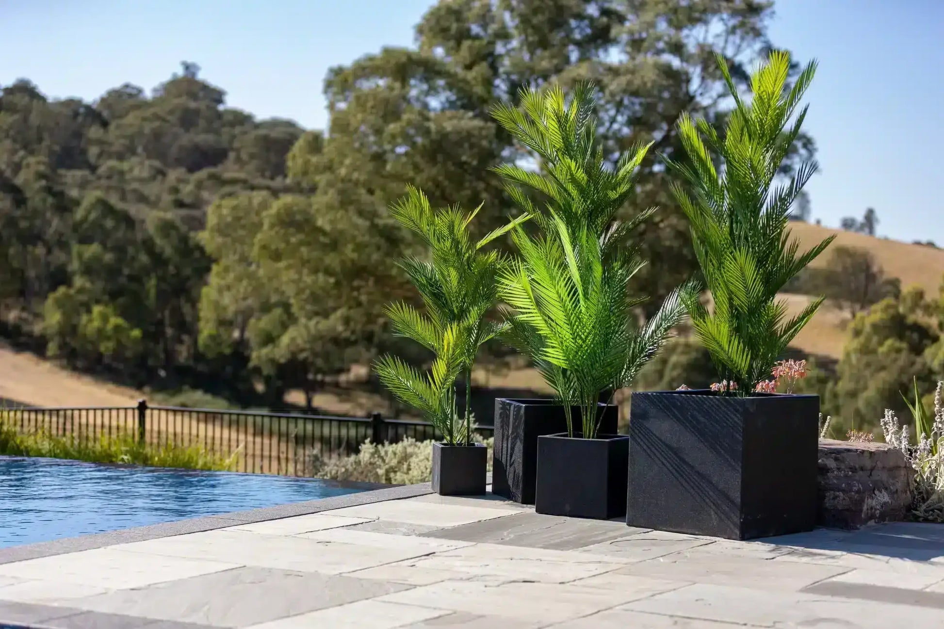 Modern Black Terrazzo Square Planters (Set of 4) Bulk Set Savings - Image 3