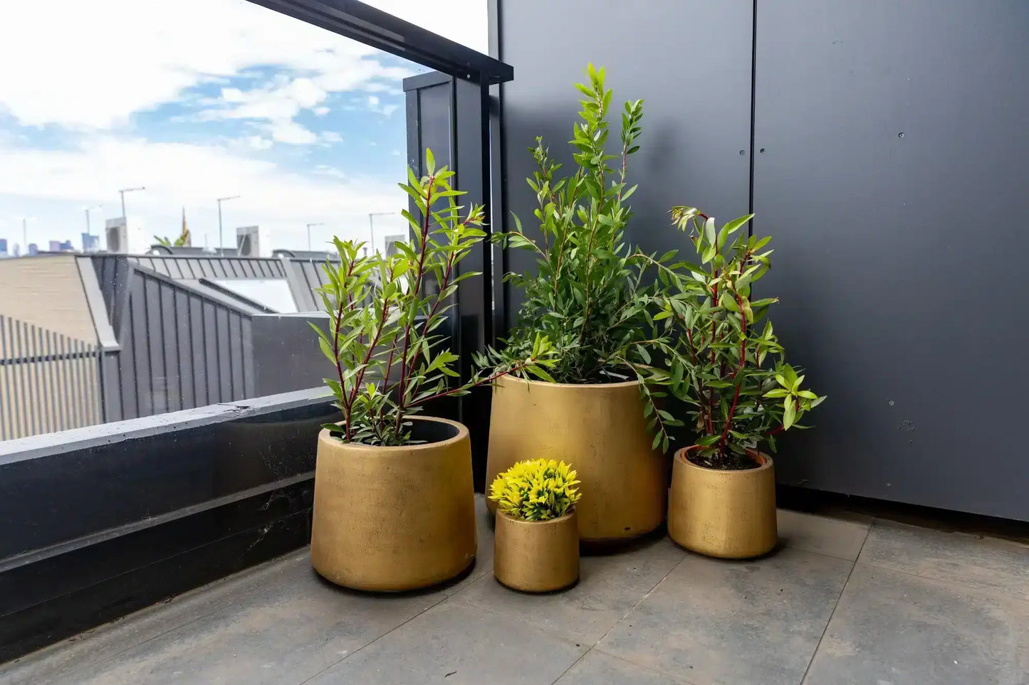 Elegant Gold Planters / Gold Pots Set of 4 - Image 3