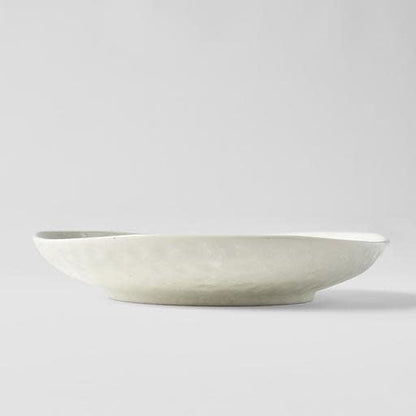 Dinner Plate Organic Shape 23cm Kanso Soft White Glaze - Image 3