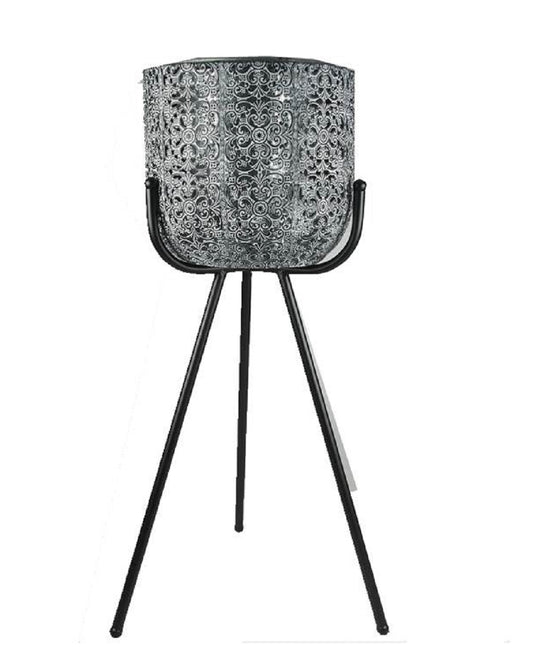 Antique Metal Pot on Stand Planter 52cm