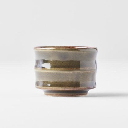 Sake Cup Cylindrical Line 40ml Oribe Green Glaze - Image 3