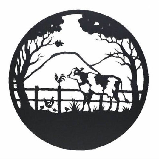 Cow Round Wall Art 98cm