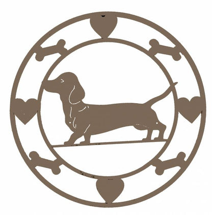 Round Dachshund Wall Art 40cm - Image 2