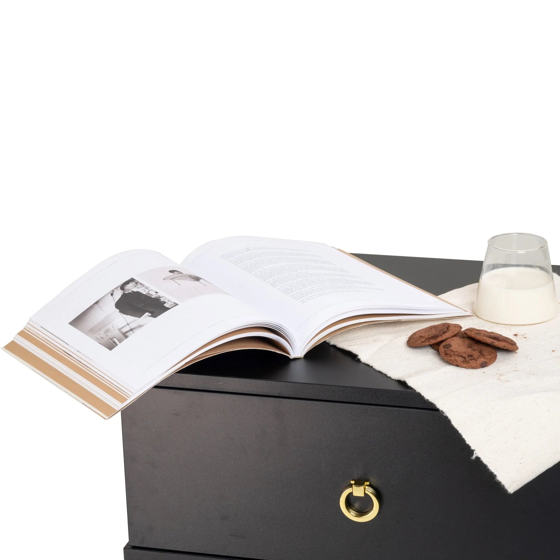 Ashe (Combo) Bedside Table Black 61cm - Image 3