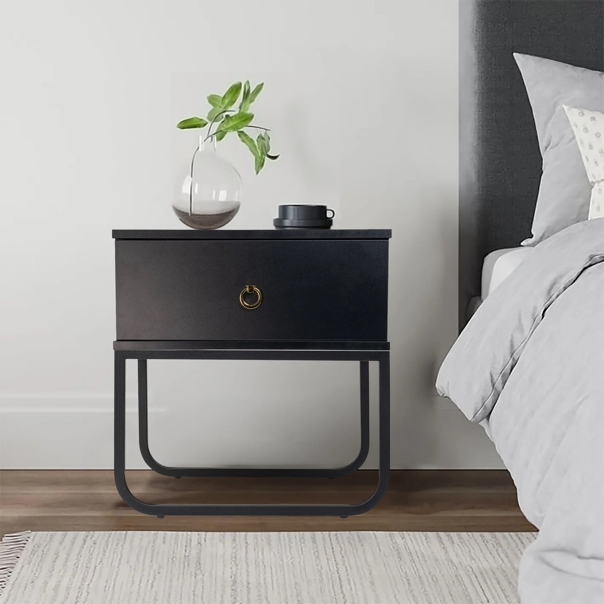 Mitra (Combo) Bedside Table Black 53cm - Image 5