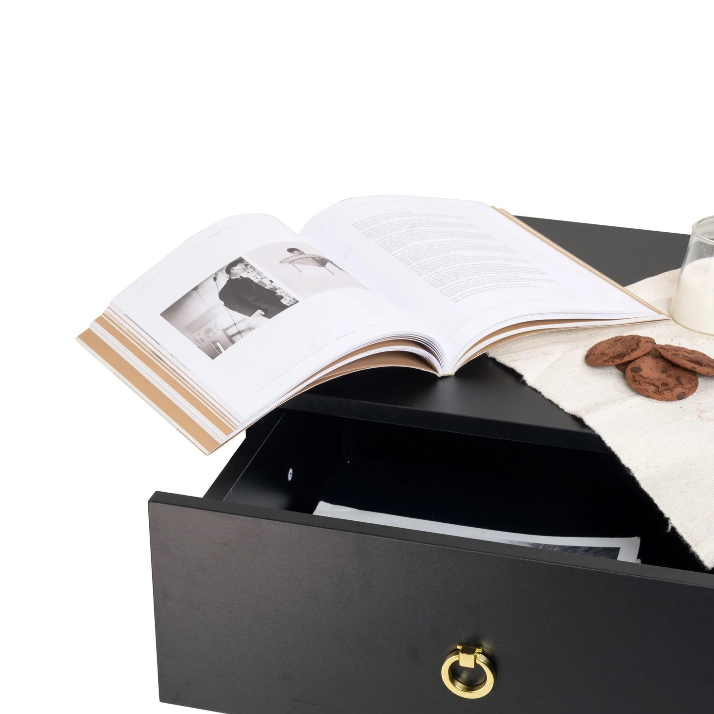 Mitra (Combo) Bedside Table Black 53cm - Image 4