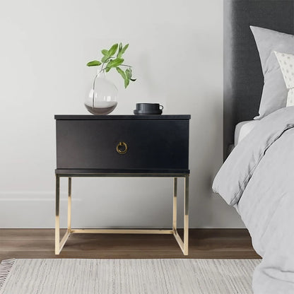 Mode (Combo) Bedside Table Black 50cm - Image 4