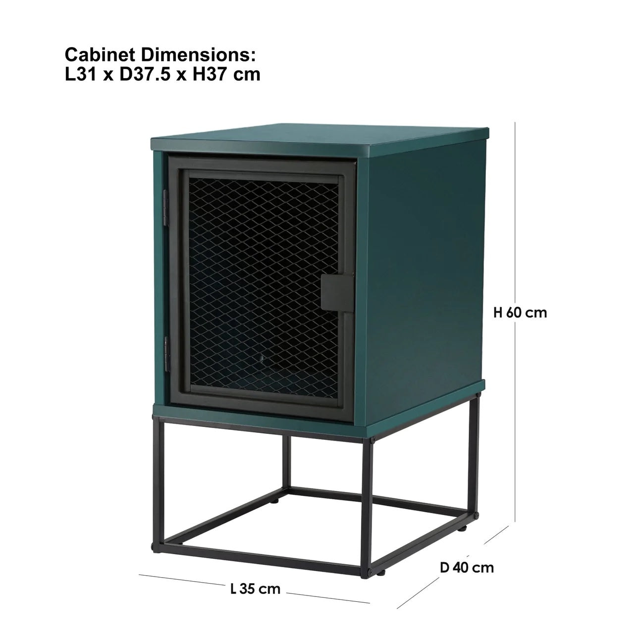 Ingrid Bedside Table Imperial Green 40cm - Image 2