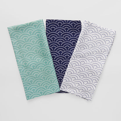 Furoshiki Gift Wrap 50cm Wave Pattern On Blue - Image 2