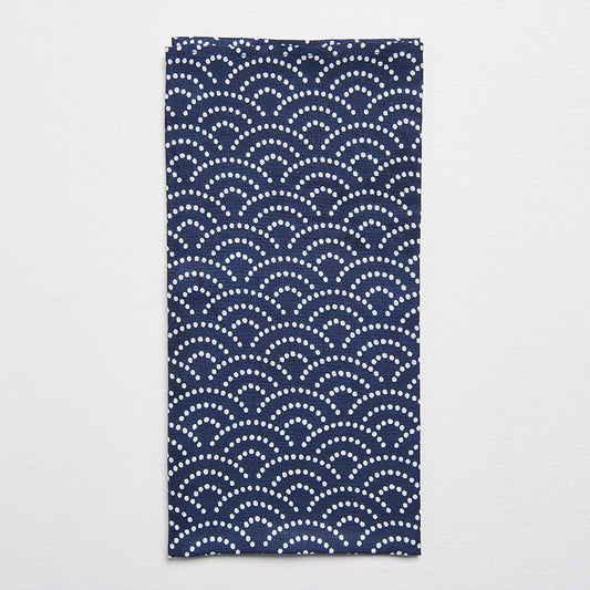 Furoshiki Gift Wrap 50cm Wave Pattern On Blue
