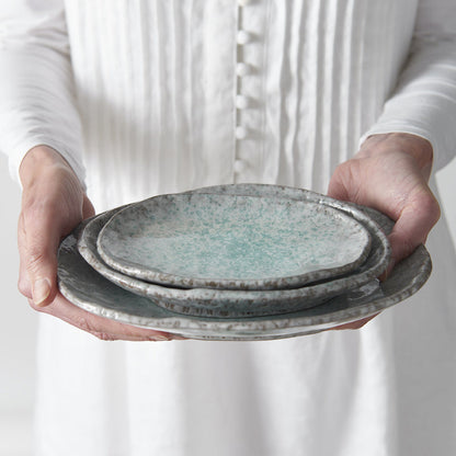 Serving Plate 27cm Aqua Splash Glaze - Image 5