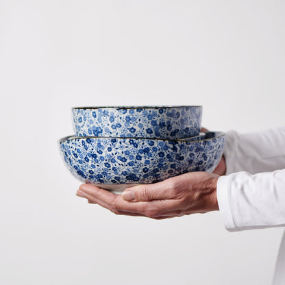 Bowl 13cm Blue Daisy Glaze - Image 4
