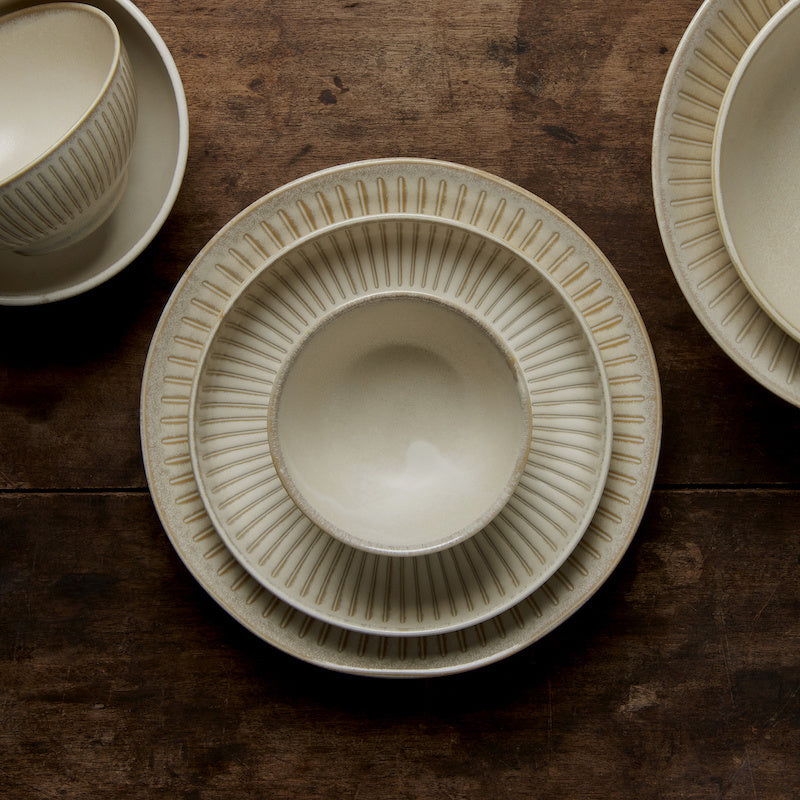 Deep Bowl 15.cm Ridged Alabaster Glaze - Image 4