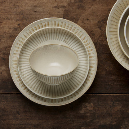 Deep Bowl 15.cm Ridged Alabaster Glaze - Image 2
