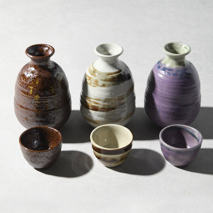 Sake Cup 40ml Black&Blue Drip Glaze - Image 5