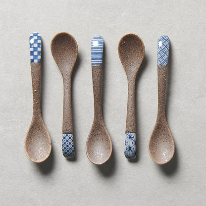 Spoon Small Bisque Indigo Asanoha - Image 5