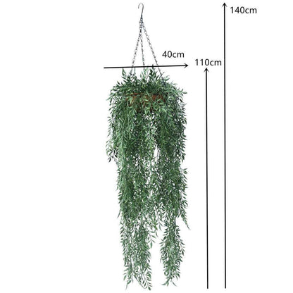 Artificial Fern Hanging Basket UV Resistant 110cm - Image 3
