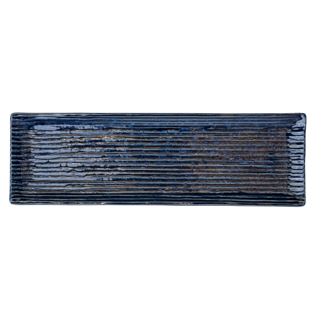 Sashimi Plate 33.2cm Blue Contour Glaze - Image 3