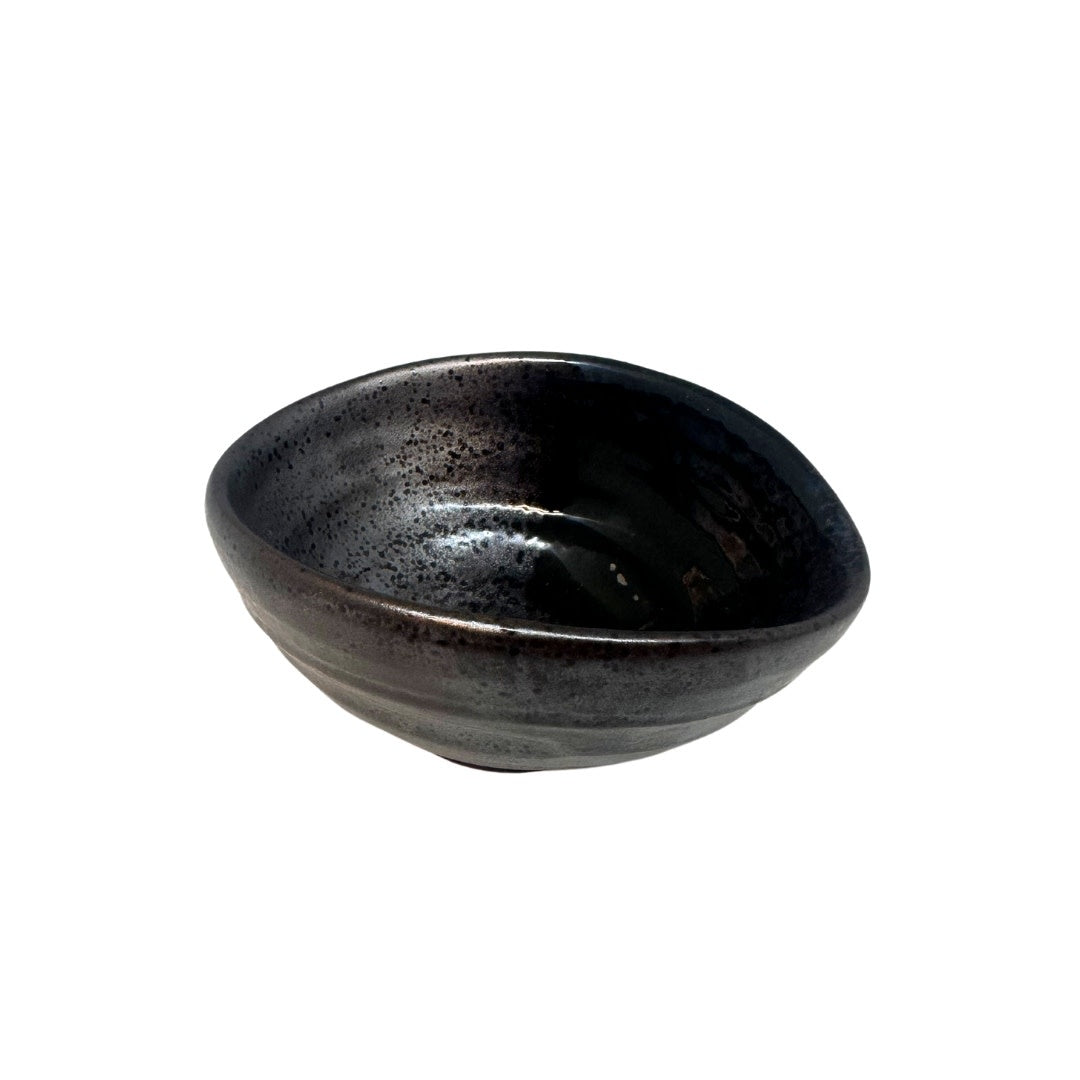 Bowl Small 10cm Metallic Black Glaze - Image 2