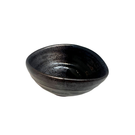 Bowl Small 10cm Metallic Black Glaze - Image 2